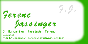 ferenc jassinger business card